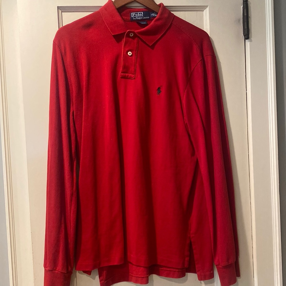 Mens long sleeved polo